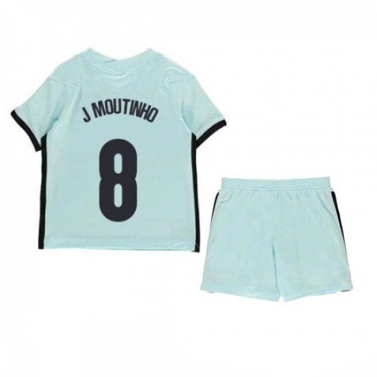 Camisola Portugal Joao Moutinho 8 Criança Equipamento Segundo Euro 2020 Manga Curta